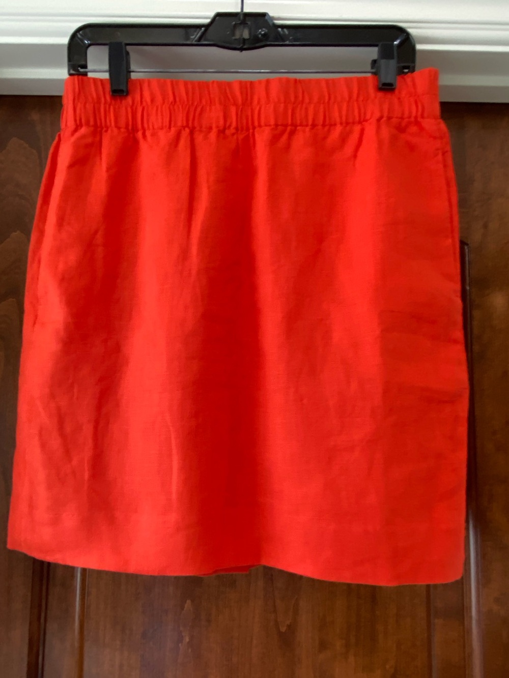 J. Crew Pull on linen skirt in orange Sz S circa 2020